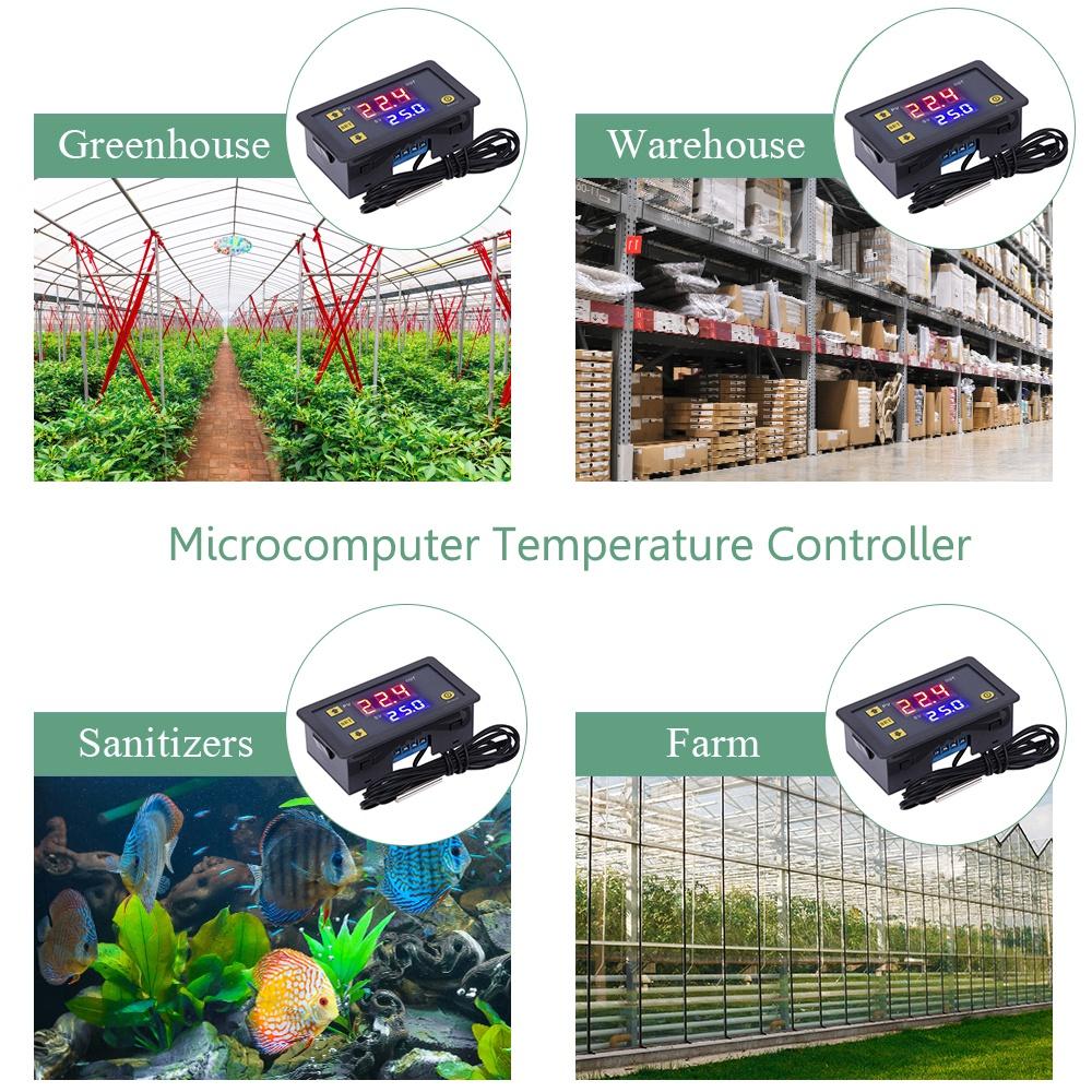 W3230 12 В 24 В AC110-220 В Зондовая линия 20А Цифровой контроль температуры Светодиодный дисплей Термостат с прибором управления нагревом/охлаждением