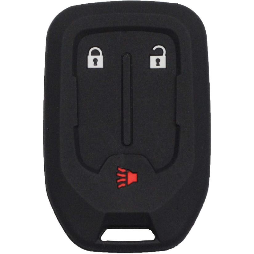 2pcs 3 Buttons Black Silicone Rubber Remote Smart Key Fob Case Cover Skin Protector Holder Jacket Compatible with GMC Acadia Terrain 2018