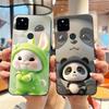 Чехол для телефона Google Pixel 5a Мягкий силиконовый Черный Чехол Модный Стиль Мультяшный Рисунок Кролик Кошка Щенок Чехол