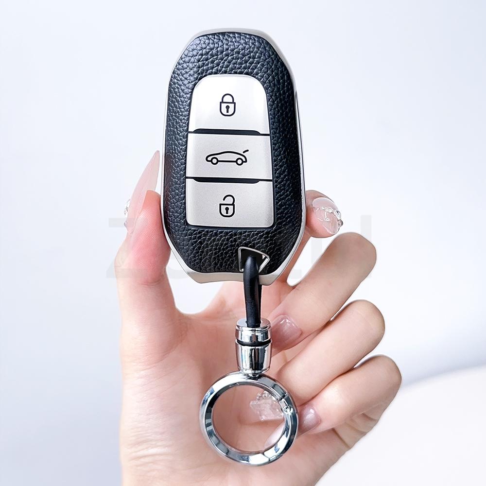Для Peugeot 2008 3008 4008 5008 308 408 508 Citroen C1 C2 C4 C6 C3-Xr Grand Ds3 Ds5 ТПУ Кожаный Умный Чехол-Крышка Оболочка для Автомобильного Ключа