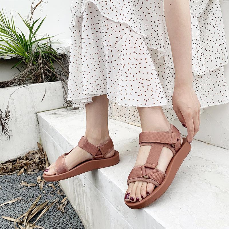 Мода 2024 летняя женская обувь модные повседневные спортивные сандалии плоские сандалии женские сандалии на платформе
