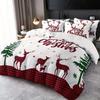 Рождественский плед с оленями, комплект пододеяльника, дышащий полиэстер, машинная стирка - идеально подходит для всех сезонов