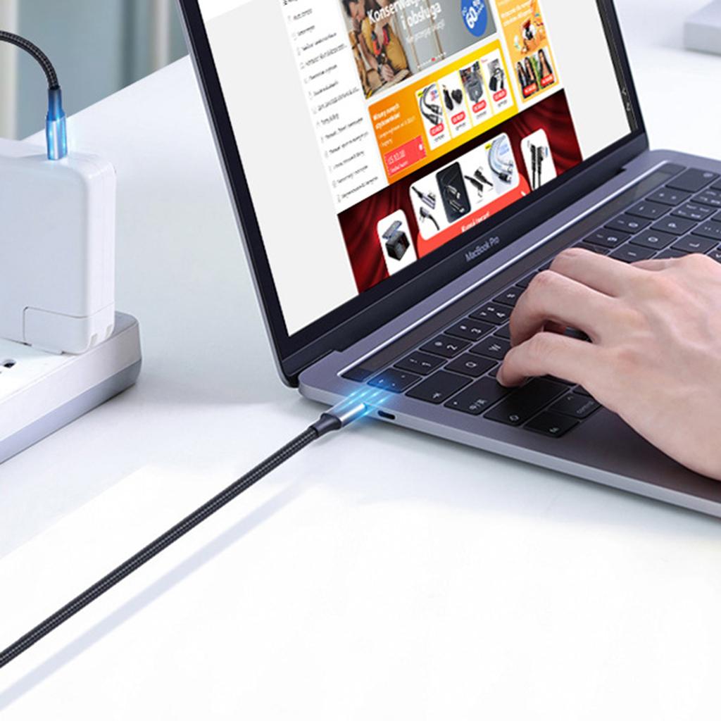 PD100W Type-C USB C 90-градусный кабель для передачи данных 100 Вт 480 Мбит/с быстрая зарядка нейлоновый шнур линия передачи данных