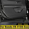 Car Accessories For Honda CR-V CRV 6th Gen 2023 2024 2025 Hybrid PU Leather Door Anti Kick Pad Protection Trim Cover Stickers