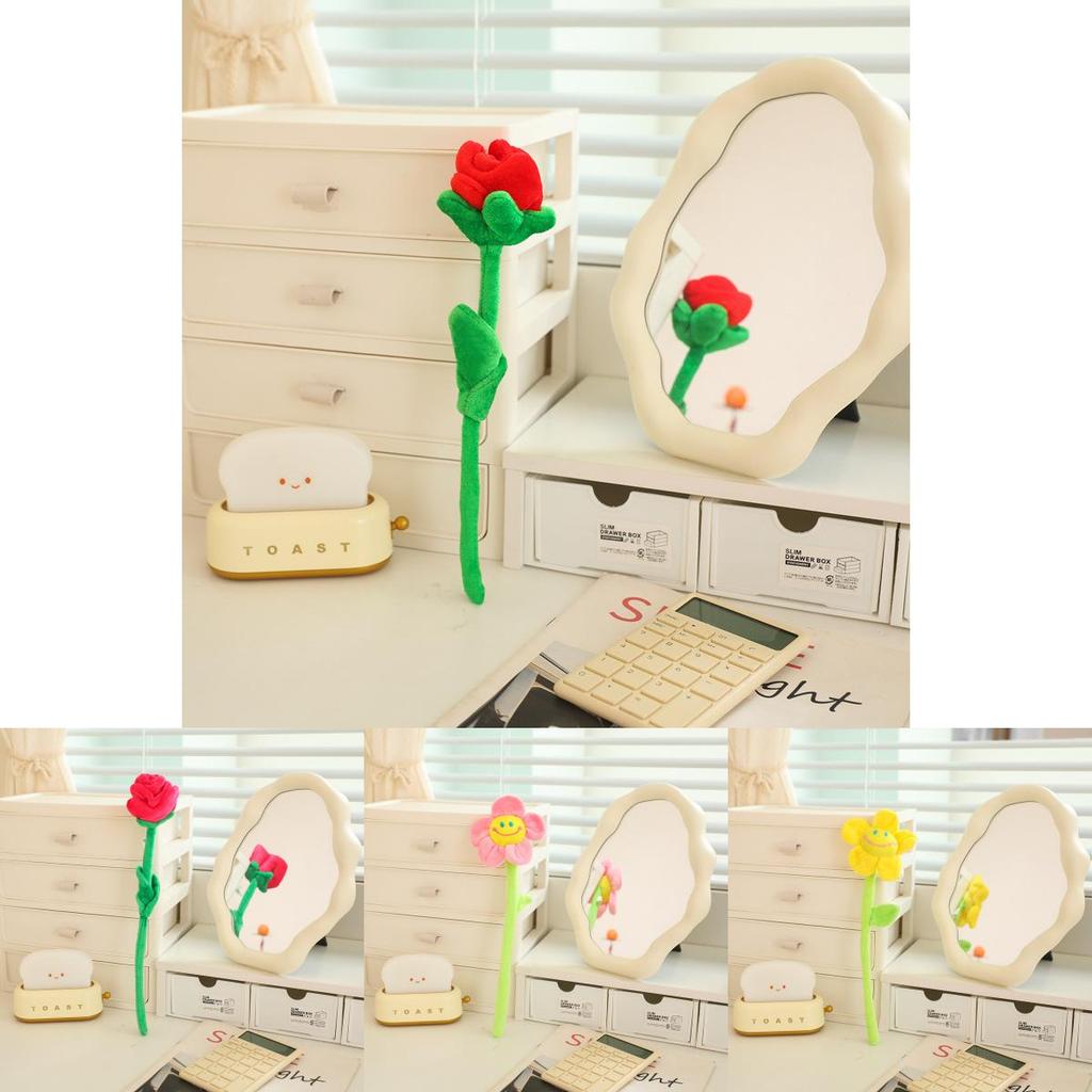 Plush Sunflower And Rose Floral Bundle With Flexible Stems For Teen Bedroom Decor And Collectors