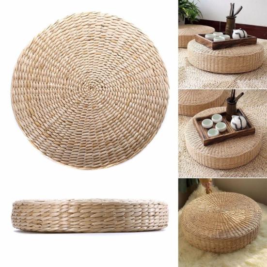 Handmade Round Straw Weave Pillow Floor Yoga Zen Chair Seat Mat Cushion Pad