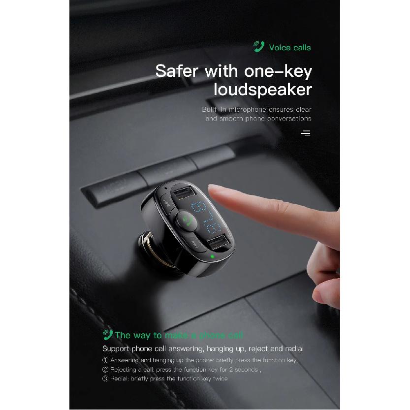 Baseus FM-передатчик Bluetooth Aux Аудио MP3-плеер FM-радио Двойной USB Быстрая зарядка Автомобильное зарядное устройство FM-модулятор Hands-free Автомобильный комплект