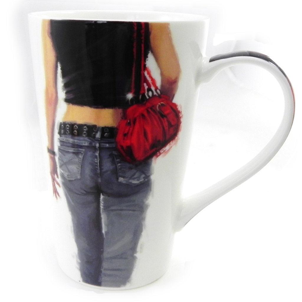 Les Trésors De Lily [I7781] - Large Porcelain Mug 'Fashion Victim' Jean - 12x8 Cm
