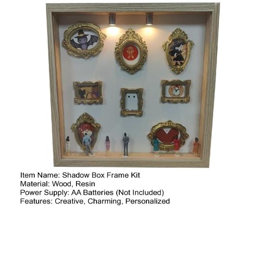 DIY Mini Museum Silhouette Box with Light Custom Photo Memory Display Case Personalized DIY Shadow Box Frame Kit with Mini Frames for Anniversary Home