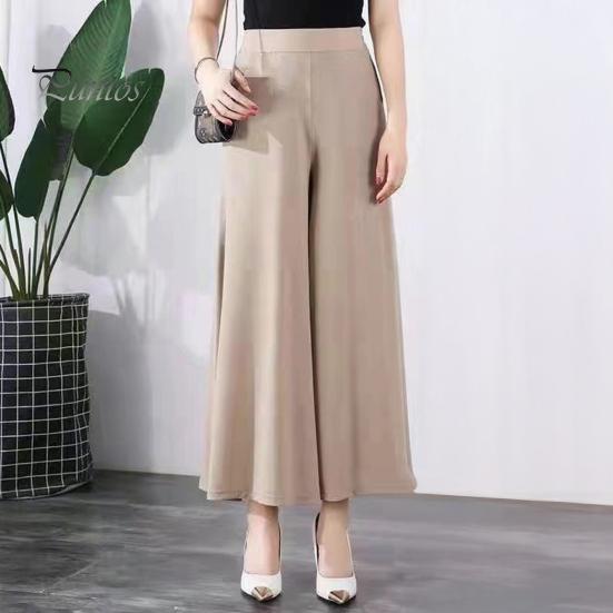 Женские брюки-костюмы, эластичные, с высокой талией, широкие, длинные брюки с карманами, однотонные, повседневные брюки для повседневной носки