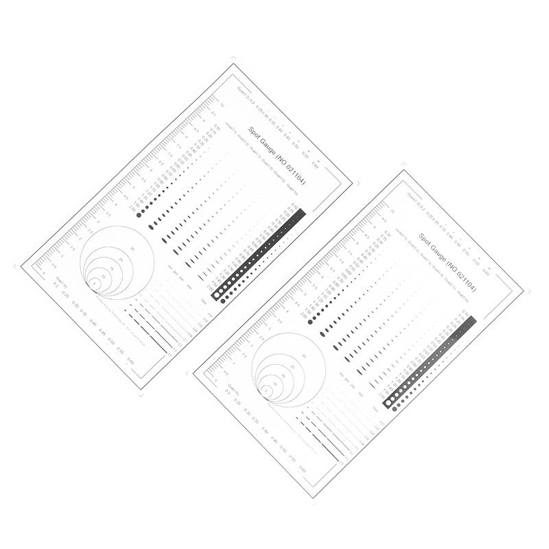 1/2 шт. Сравнительная карта для измерения пятен Линейка Точка Точка Линия Измеритель Поцарапанная область Круг Эллипс Диаметр Ширина Толщина Микрометр