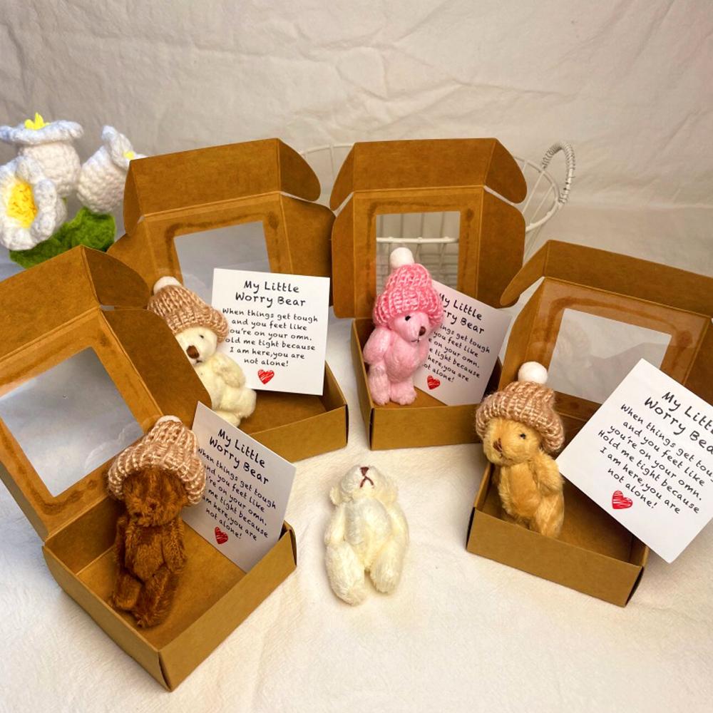Mini Bear Hug Cute Stuffed Animal Gifts,Pocket Teddy Bear Mini Plush Bears In Box,Pocket Bears With Inspirational Card