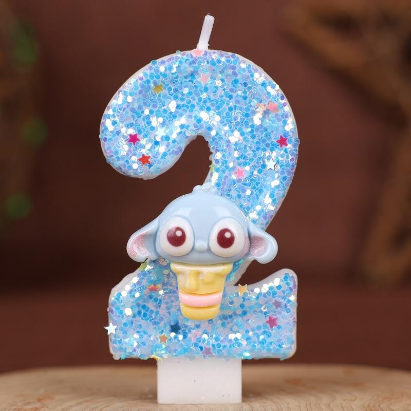 Numbers Birthday Candles Cake Party Handmade Numbers Candles Blue