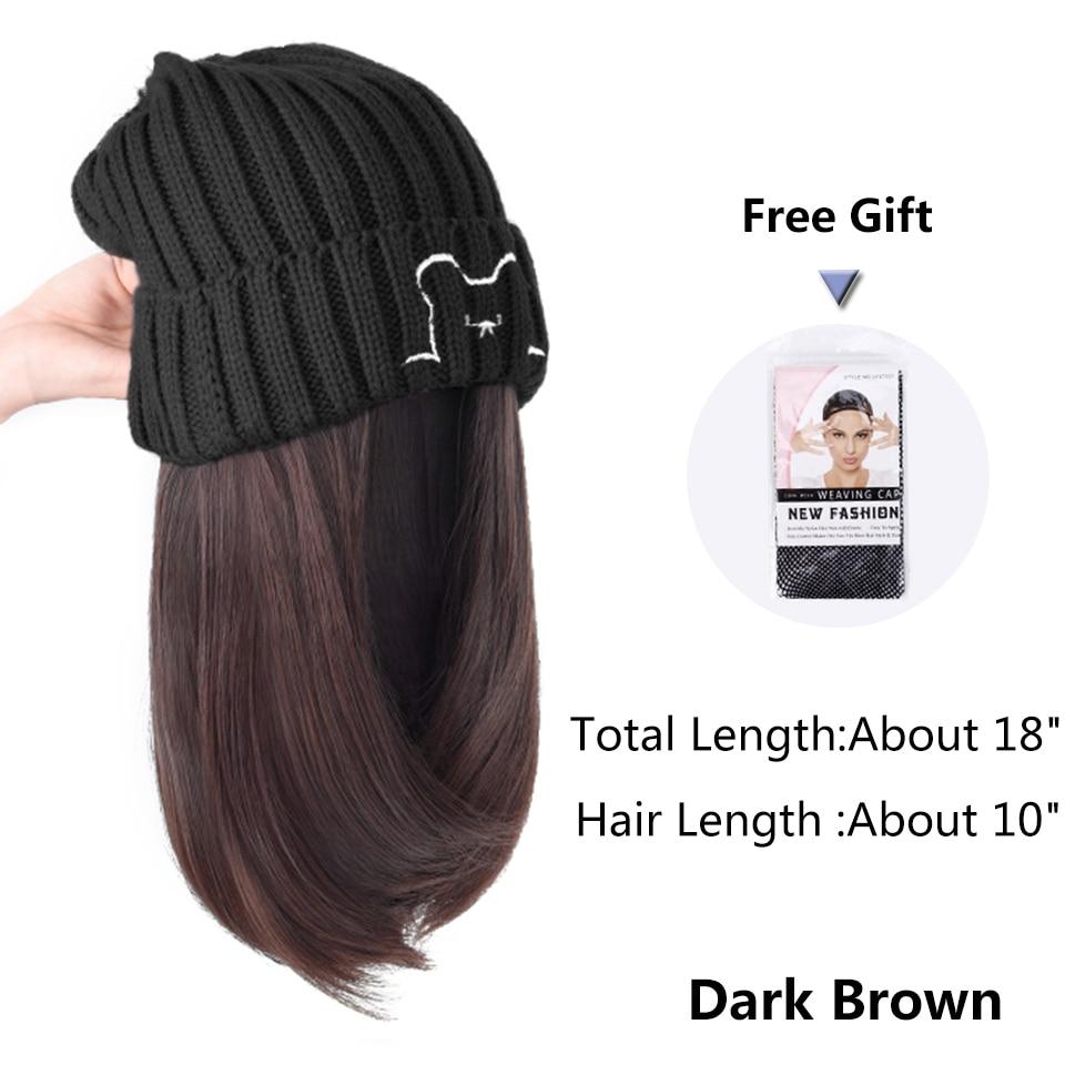 LUPU Берет-шляпа, парики для женщин, синтетический парик «боб», черная шляпа, парики, шапка с волосами, естественное соединение, термостойкие волосы