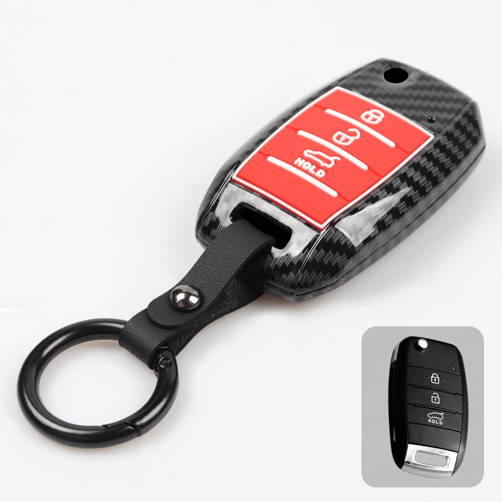 Для Kia Sportage Carens Seltos Stonic Niro Pro Ceed Rondo Picanto Morning ABS карбоновый чехол для ключей, автомобильный чехол, брелок, защита