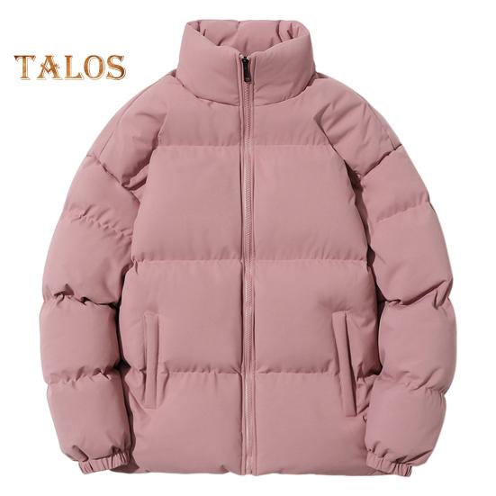 Зимнее женское пальто с воротником-стойкой, застежкой-молнией, длинными рукавами, большого размера, ветрозащитное, сохраняющее тепло, утепленное, пуховое пальто для мужчин, приталенная куртка для отдыха на природе