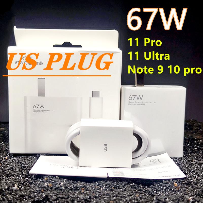 Оригинальное зарядное устройство Xiaomi Turbo Fast Charger 67W EU Plug 6A Type C Cable для Mi 11 Pro Mix Fold Poco X3 GT X4 Pro 5G Redmi Note 11 Pro