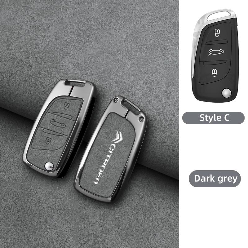 ALC1 Zinc Alloy Leather Car Key Case Cover For Citroen C1 C2 C3 C4 C5 C6 C4L Berlingo Picasso Jumpy Nemo Aircross Sega C5 X Accessori