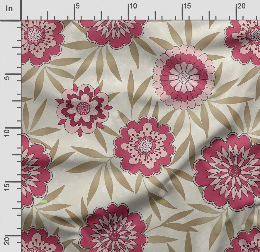 Soimoi Floral Print,  Cotton Cambric Quilting Fabric Sold by The Yard- 42 Inch Wide Medium Weight Cotton Fabric Sewing  Supplies