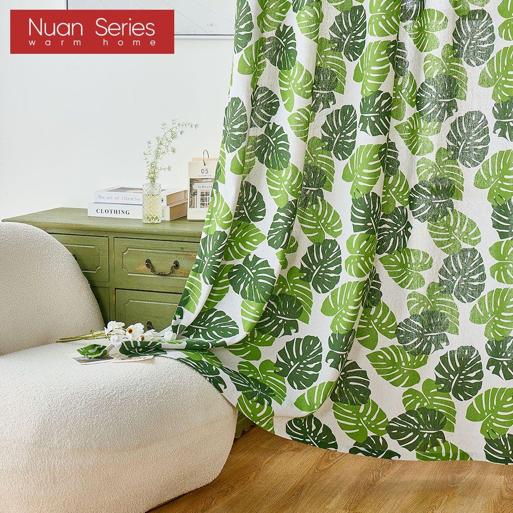 1 шт. модные и универсальные шторы с принтом в скандинавском деревенском стиле зеленого цвета для небольших окон, спальни, гостиной, балкона, дома, серии Dceor Nuan