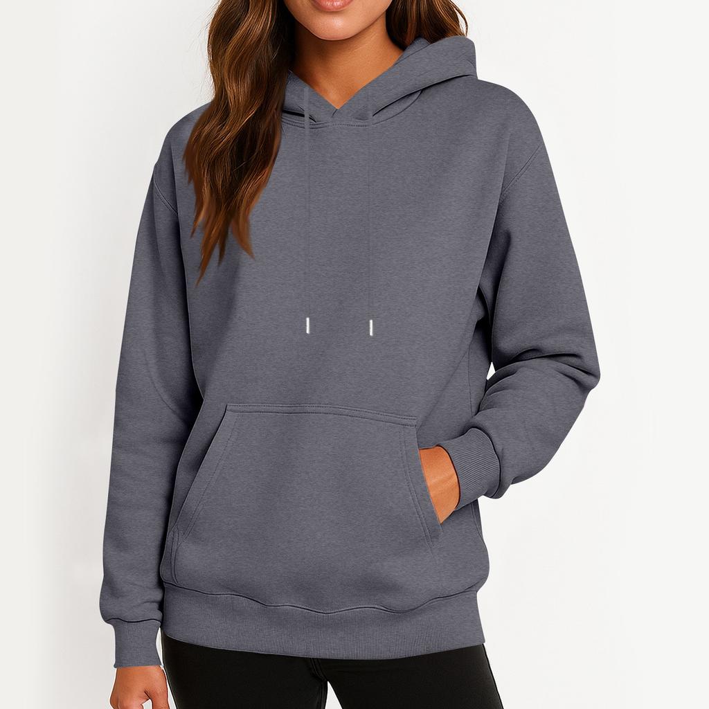 Women's Casual Fashion Sweatshirt Solid Color Hooded Sweatshirt