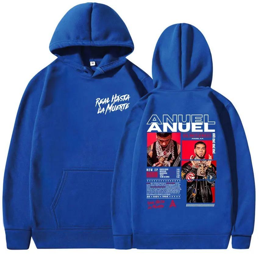 Anuel AA горячий продукт Новая модель личность Одежда худи Оверсайз Унисекс Высококачественный Люкс горячий продукт Уличная мода Трендовый Хлопок Y2k Короткие рукава