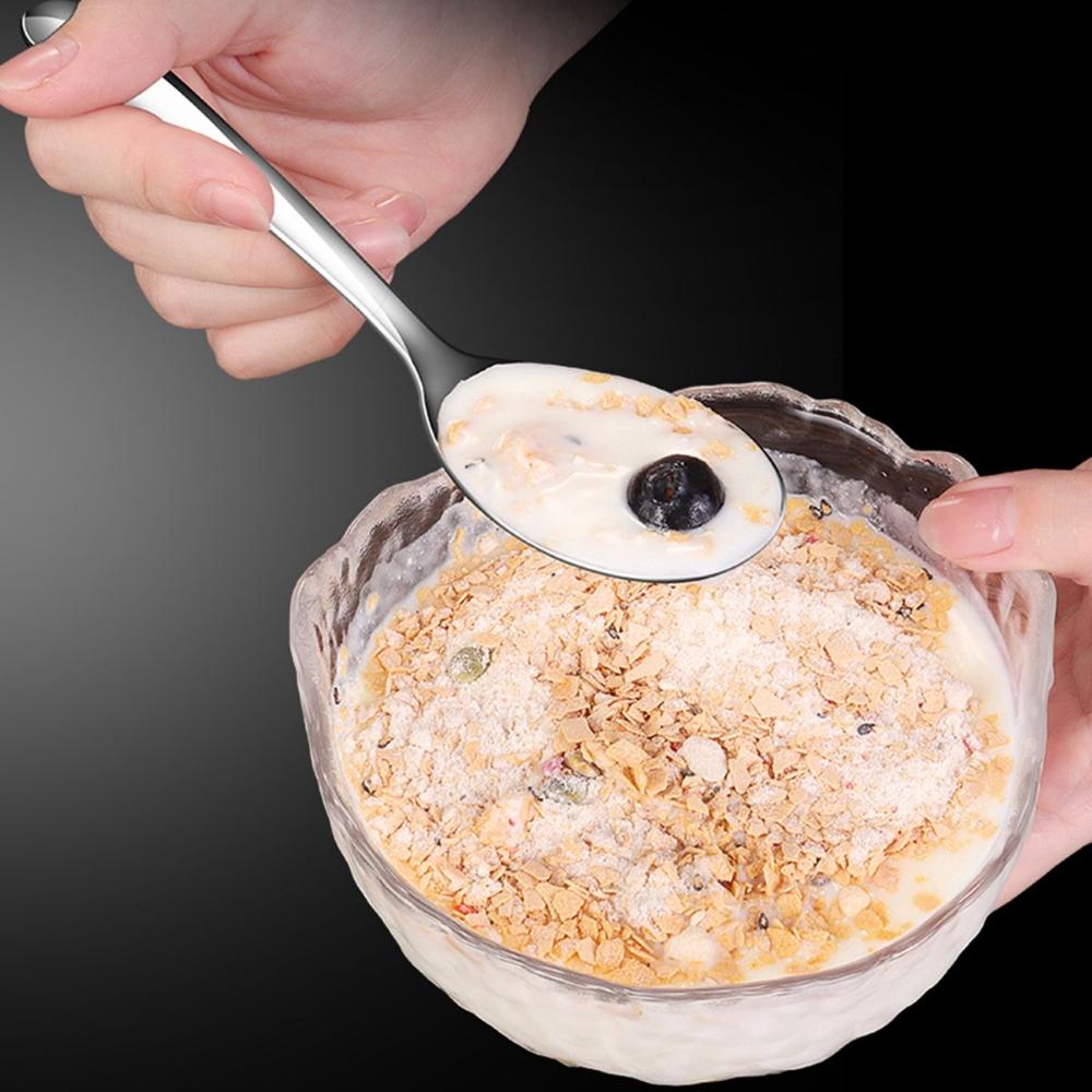 Home Cooking Stainless Steel Kitchen Soup Spoon Flatware Dinner Scoop Tableware