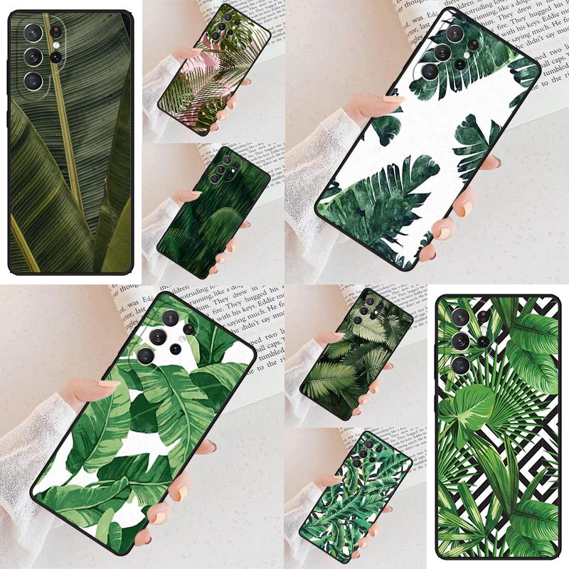 Tropical Palm Tree Banana Leaf Cell Phone Case for Samsung Galaxy S26 Ultra S25 S24 S23 S22 S21 S20 Note10 Cover