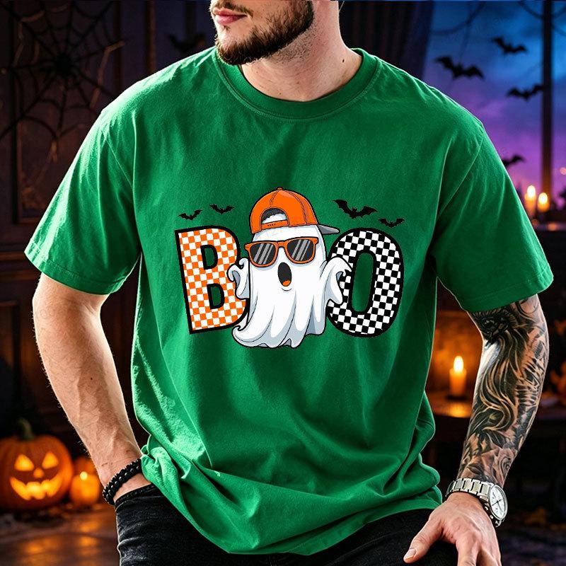 Мужская Женская Смешная Крутая Футболка с Принтом Призрака Boo Trick or Treat Графические Футболки Хэллоуин Вечеринка Костюмы Топы Жуткий Сезон Подарок Футболка