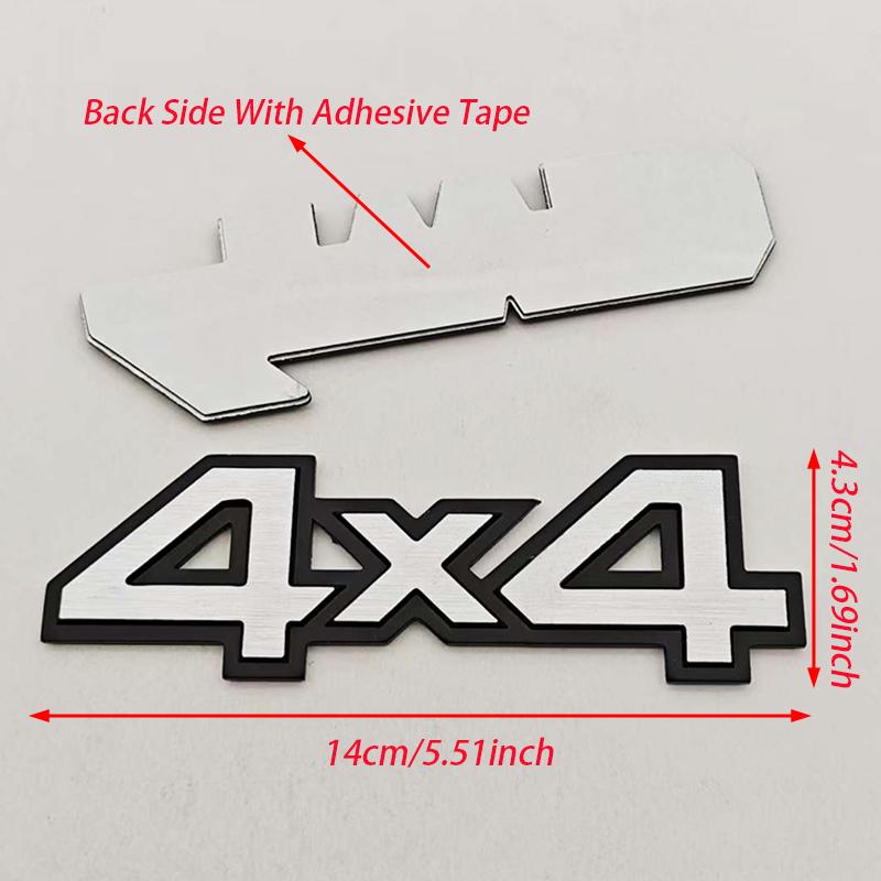 3D Aluminum Car Styling On Chrome Logo 4WD 4X4 Fender Side Rear Trunk Car Decal Emblem Trim Badge Sticker For Truck Auto Styling