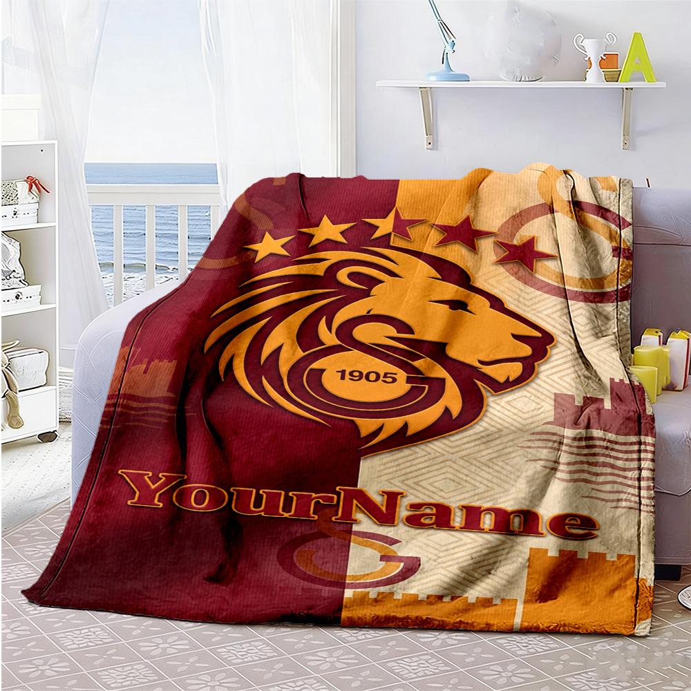 Galatasaray Customize Text Blanket Lightweight Customizable Blanket Soft Warm Cozy Throw For Living Room Picnics Seaside Office Chair For All Occasion