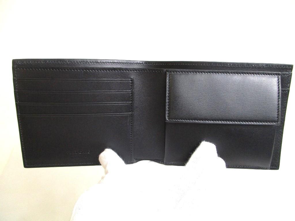 Оригинальный кошелек Salvatore Ferragamo с логотипом, черный кожаный, бифолд, компактный кошелек #a317  Восстановленный