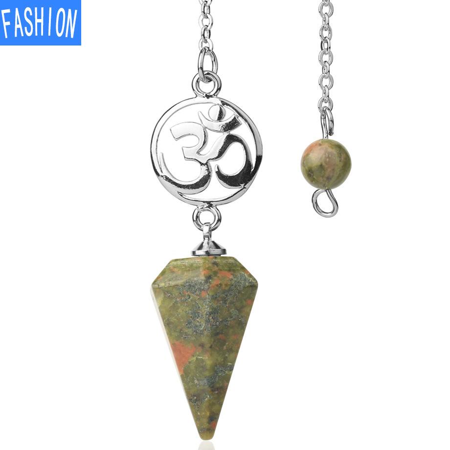 Хрустальная руда Духовный маятник Замысловатое исцеление Шестиугольный остроконечный кулон-украшение