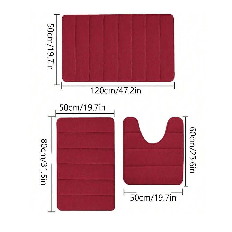 Унитаз из трех частей, коврик для ванной, коврик для душа, впитывающий коврик для ванной, нескользящий ковер, мягкий и удобный, прачечная.