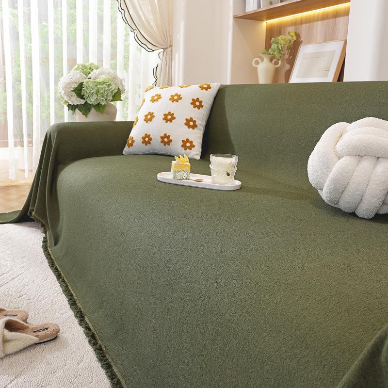 Современный минималистичный чехол на диван из шенилла в елочку, всесезонное нескользящее одеяло