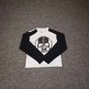 Mens Oversized Graphic Tee Cotton Long Sleeve Vintage Streetwear Hip Hop T-Shirt Loose Fit