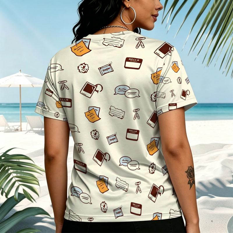 Women's Light Western-inspired Short Sleeve T-Shirt Soft, Breathable Summer Tee for Daily Casual & Loungewear