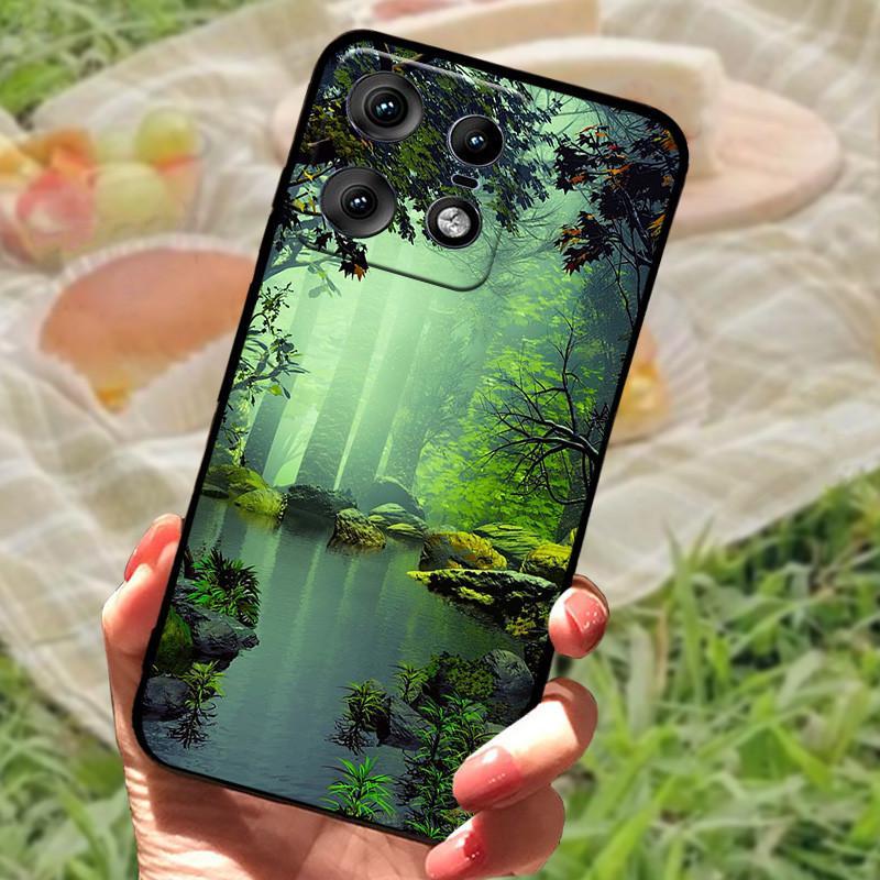 Чехол для Motorola Edge 50 Pro Модный Мраморный Силиконовый Черный Мягкий Бампер для Телефона Moto Edge 50 Pro Мультяшные ТПУ Оболочки
