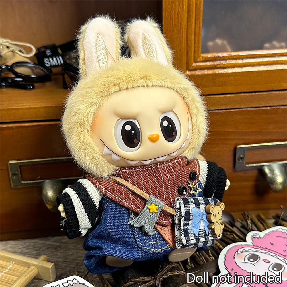 Для 17 см Кукольная одежда Лабубу Модная одежда Толстовки Кукольная одежда Цветовые толстовки Кукольные аксессуары Милые украшения Маленькая одежда