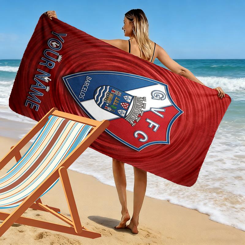 Name Custom Gil Vicente FC Print Beach Towel, Large Soft Quick Dry Towel for Beach Camping Swimming