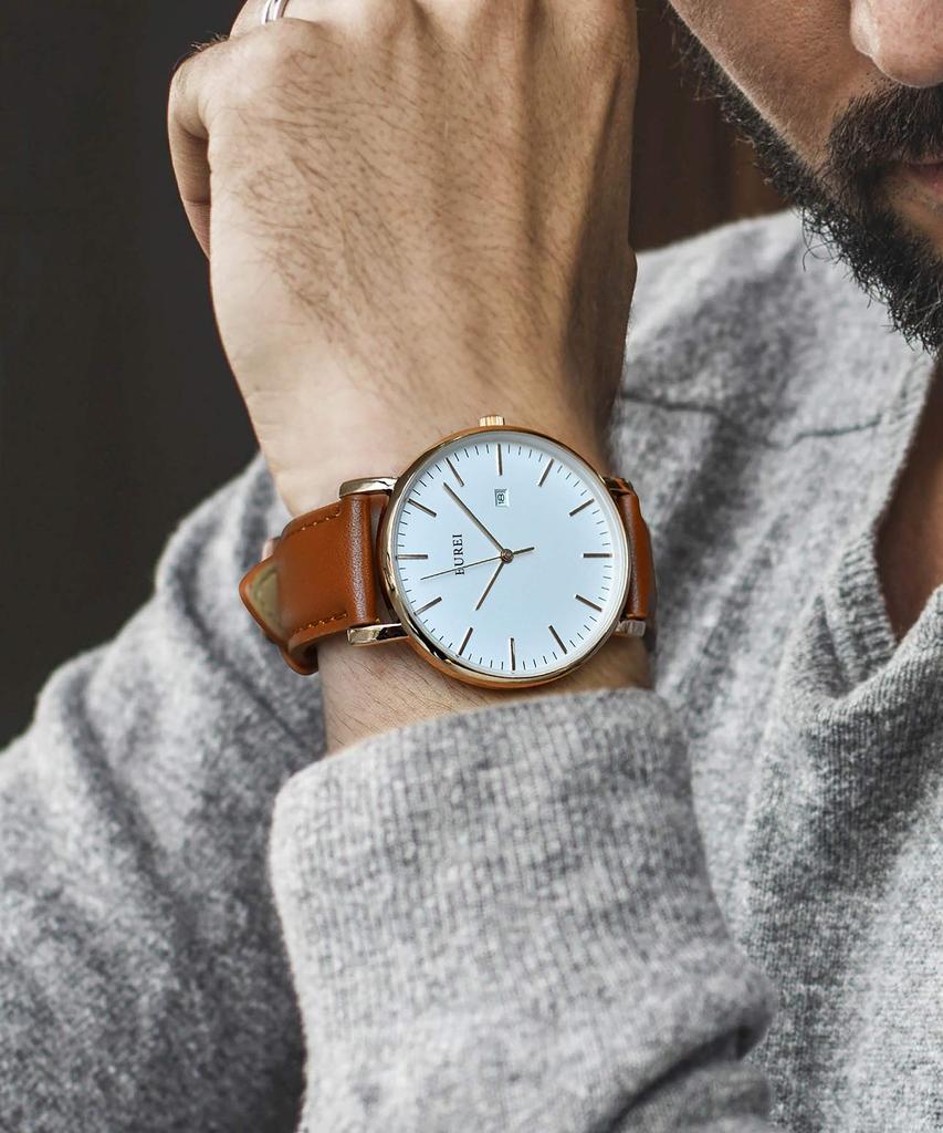 Часы BUREI кожаные популярные брендовые аналоговые простые водонепроницаемые часы стильные деловые часы для поездок на работу мужские [Товар]
