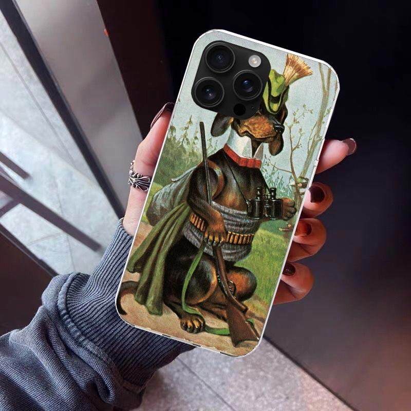 Hunter Dog Hunting Phone Case For iPhone 17 Air 11 13 Mini 14 15 Plus 16 12 Pro Max 16E SE 7 8 Pattern Soft TPU Back Cover 17 A