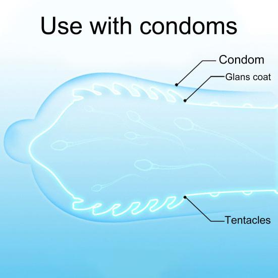 Penis Ring Granular Barbed Sexual Stimulation Translucent Delay Ejaculation Lock Ring for Male