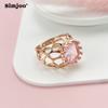 SIMJOO Fashion Rose Gold Color Zircon Unique Design for Women's Ring