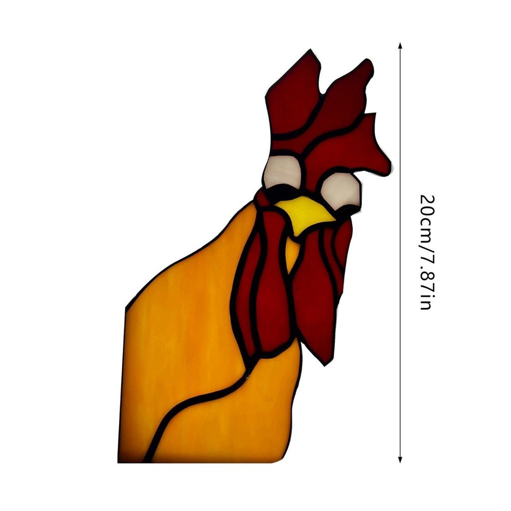 2 шт., декор для угла окна с изображением петуха, акриловый ловец солнца, подвесное украшение для окна, декор для угла окна с изображением выглядывающего петуха, настенное искусство с изображением животных на ферме