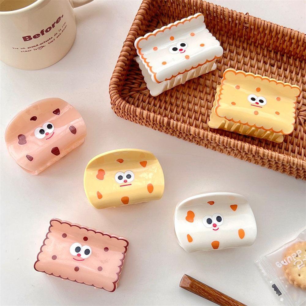 Korean Style Cookie Shark Clip Headwear Acetate Hair Clip Sweet Cookie Hair Claw Wash Face
