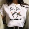 Pew Pew Madafakas T Shirt Women Kawaii Summer Tops Cartoon Tshirt Funny Black Cat Graphic Tees Unisex Harajuku Streetwear Female