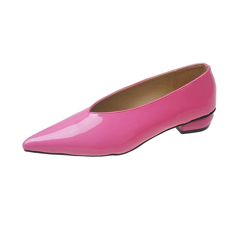 Мода женская обувь 2024 мода женские туфли-лодочки без застежек осень острый носок неглубокие однотонные платье на низком каблуке офисная женская обувь Zapatos