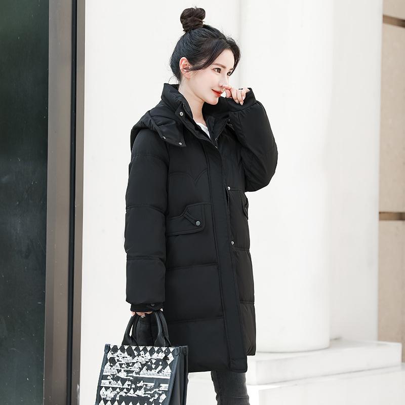 Winter Cotton-padded Jacket Women Long Over-the-knee Loose Large-size Cotton Coat Padded Bread Clothing