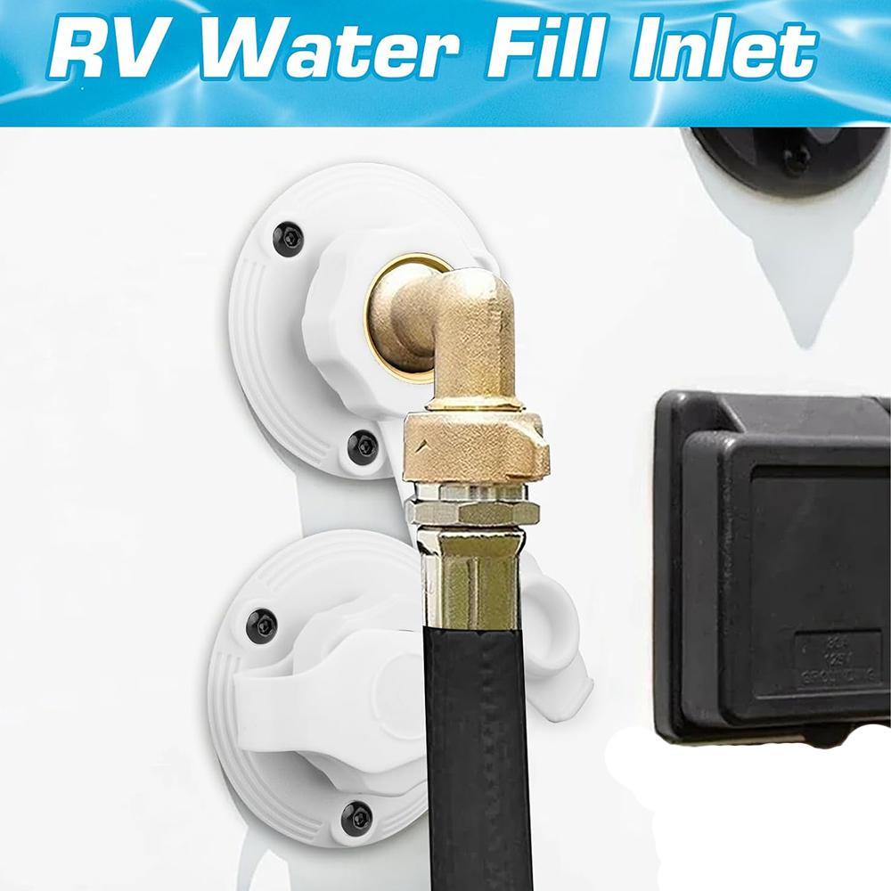 Впускной патрубок для воды в автодом с латунным обратным клапаном для кемпера(белый)